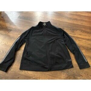 Champion Men's Athletic Full Zip Track Jacket Polyester Black size L